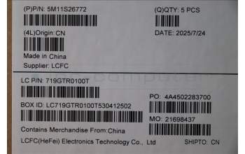 Lenovo 5M11S26772 MECH_ASM FRU KBD WC POR (SRX)UK BK