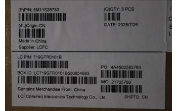 Lenovo 5M11S26783 MECH_ASM FRU KBD WC SWS (CHY)UK BK