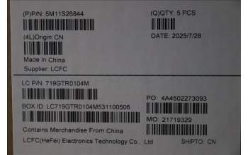 Lenovo 5M11S26844 MECH_ASM FRU KBD WC FRA BL(CHY)UK BK