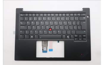 Lenovo 5M11S26872 C-Cover with keyboard, Portuguese, Black, Backlight, UK