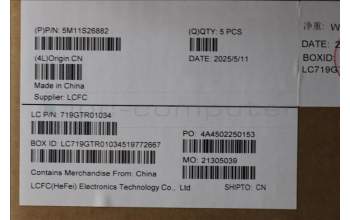 Lenovo 5M11S26882 MECH_ASM FRU KBD WC CZESLK BL(SRX)UK BK