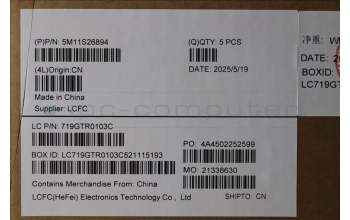 Lenovo 5M11S26894 MECH_ASM FRU KBD WC NORDIC BL(SRX)UK BK