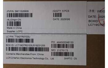 Lenovo 5M11S26906 MECH_ASM FRU KBD WC UKE BL(SRX)UK BK