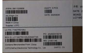 Lenovo 5M11S26908 MECH_ASM FRU KBD WC EUROENG BL(CHY)US BK