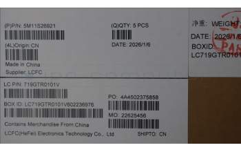 Lenovo 5M11S26921 MECH_ASM FRU KBD WC JPN BL(LTN) JP BK