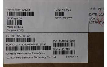 Lenovo 5M11S26984 MECH_ASM FRU KBD CCV FRA(Chicony)UK BK