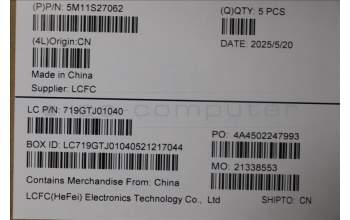 Lenovo 5M11S27062 MECH_ASM FRU KB CCV GER BL(Liteon)UK BK