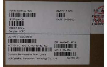 Lenovo 5M11S27106 MECH_ASM KBCCV EURO ENG BL(Chicony)US BK