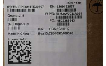 Lenovo 5M11S30307 MECH_ASM FRU GR-UK-C NBL-BK-CHY-SWE/FIN