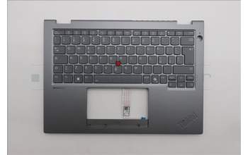 Lenovo 5M11S30361 C-Cover with keyboard, Italian, Luna Grey, Backlight, No World Face Camera, Heat Staking, UK
