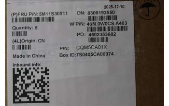 Lenovo 5M11S30511 MECH_ASM FRU MEASMUK-WFC BL-GR-CHY-ITA