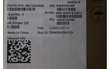 Lenovo 5M11S30520 MECH_ASM FRU MEASUK-WFC BL-GR-CHY-NORDIC