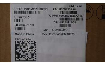 Lenovo 5M11S30533 MECH_ASM FRU UK-WFC BL-GR-LTN-SWE/FIN