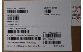 Lenovo 5M11S33777 C-Cover with keyboard, Bulgarian, Black, Backlight, UK