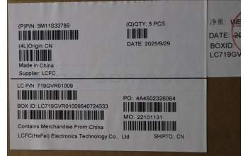 Lenovo 5M11S33789 MECH_ASM FRU BL KB BK DEN SRX