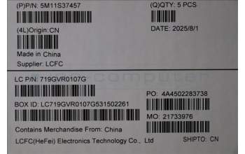 Lenovo 5M11S37457 MECH_ASM FRU BL KB BK UKE SRX