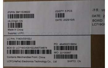 Lenovo 5M11S38022 MECH_ASM BL KB BK MG HBW LTN