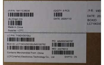 Lenovo 5M11S38030 MECH_ASM BL KB BK MG ITA CHY