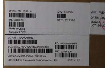 Lenovo 5M11S38111 MECH_ASM BL KB BK MG WW ENG CHY