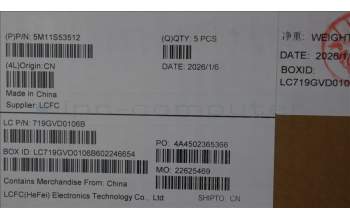 Lenovo 5M11S53512 MECH_ASM BL KB BK MG WW POR LTN