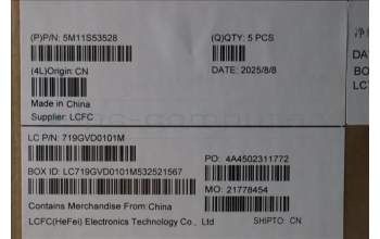 Lenovo 5M11S53528 MECH_ASM BL KB BK MG WW SWS LTN