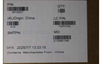 Lenovo 5M11S53577 Lenovo LCD Module, 14\", WUXGA, Touch, Anti-reflection, Anti-smudge, IPS, 400nit, 45%NTSC, Eclipse Black, W/5MP IR Camera