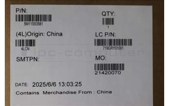 Lenovo 5M11S53581 Lenovo LCD Module, 14\", WUXGA, Touch, Anti-reflection, Anti-smudge, IPS, 500nit, 100%sRGB, Eclipse Black, W/5MP IR Camera