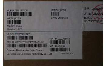 Lenovo 5M11S53793 MECH_ASM FRU KBD W/C POR BL(SRX)UK BK