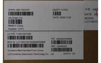 Lenovo 5M11S53797 MECH_ASM FRU KBD W/C RUS BL(SRX)US BK