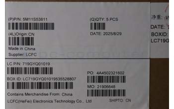 Lenovo 5M11S53811 MECH_ASM FRU KBD W/C NORDIC BL(CHY)UK BK