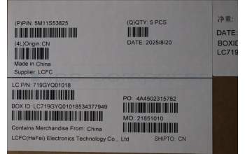 Lenovo 5M11S53825 MECH_ASM FRU KBD W/C UKE BL(SRX)UK BK