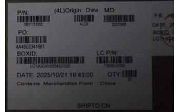 Lenovo 5M11T51955 MECH_ASM ASM-IO-FACE,L,SILVER