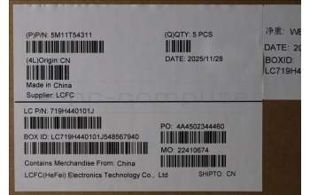 Lenovo 5M11T54311 MECH_ASM BL KB BK SLV SRX