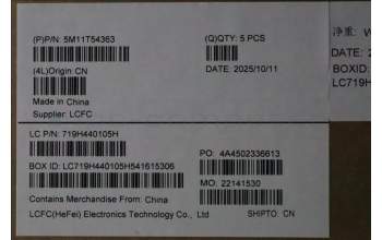 Lenovo 5M11T54363 MECH_ASM BL KB BK SC BEL SRX