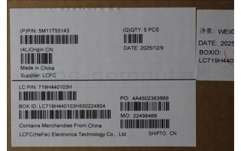 Lenovo 5M11T55143 MECH_ASM BL KB BK SC GRE SRX