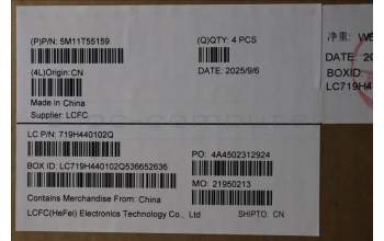 Lenovo 5M11T55159 MECH_ASM BL KB BK SC ITA SRX