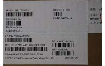 Lenovo 5M11T55183 MECH_ASM BL KB BK SC POR SRX