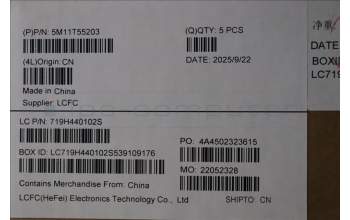 Lenovo 5M11T55203 MECH_ASM BL KB BK SC SWS SRX
