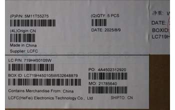 Lenovo 5M11T55275 MECH_ASM BL KB NP BK GER LTN