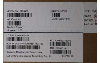 Lenovo 5M11T55400 MECH_ASM BL KB NP BK WW ITA PMX