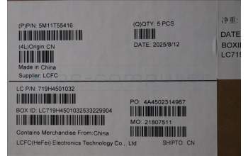 LENOVO 5M11T55416 MECH_ASM BL KB NP BK WW NORDIC LTN