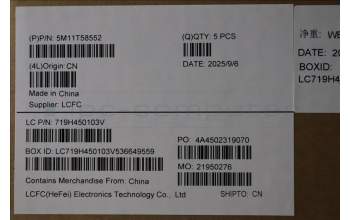 Lenovo 5M11T58552 MECH_ASM BL KB NP BK WW UKE LTN