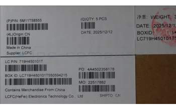 Lenovo 5M11T58555 MECH_ASM BL KB NP BK WW UKR LTN