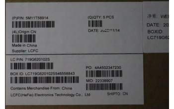 Lenovo 5M11T58914 MECH_ASM FRU ASM CZE/SLK CVR FP LTN WH