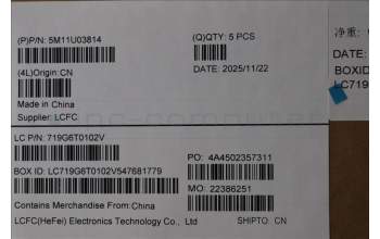 Lenovo 5M11U03814 MECH_ASM GRP_KBD_BZL_POR_WL_BKWH_DFN