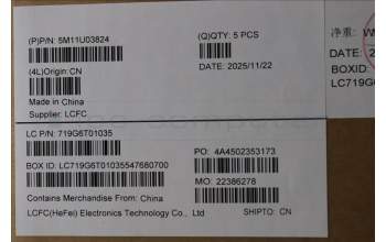 Lenovo 5M11U03824 MECH_ASM GRP_KBD_BZL_UKE_WL_BKWH_DFN