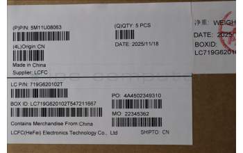 Lenovo 5M11U08063 MECH_ASM FRU ASM ITA CVR FP LTN WH