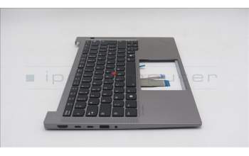 Lenovo 5M11U70507 C-Cover with keyboard, French, Grey, Backlight, US