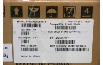 Lenovo 5M20U50872 MECHANICAL Stand cable clip,WH,A360 24