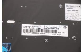 Lenovo 5N20V43445 NB_KYB CMSK-CS20,SV-NBL,CHY,SPA
